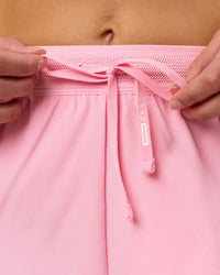 Woman wearing Accelerate 3" High-Rise Running Short - Pink Rose | Model:Taneisha | Size:XS | Thumbnail Index: 4