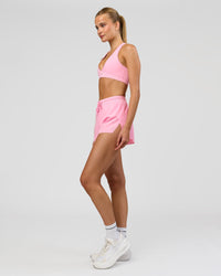 Woman wearing Accelerate 3" High-Rise Running Short - Pink Rose | Model:Taneisha | Size:XS | Thumbnail Index: 7