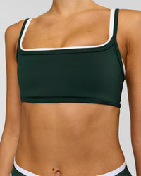 Woman wearing Balance Sports Bra - Midnight Green-White | Model:Taneisha | Size:XS | Thumbnail Index: 3