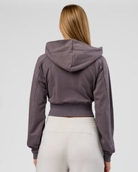 Woman wearing Bend Contour Silhouette Zip Through Hoodie - Duskstone | Model:Taneisha | Size:XS | Thumbnail Index: 11
