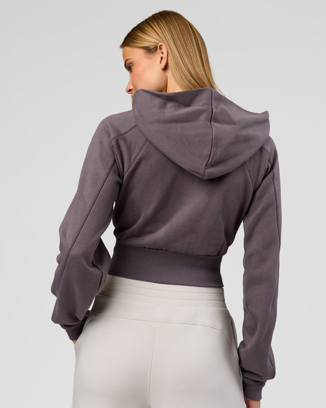 Woman wearing Bend Contour Silhouette Zip Through Hoodie - Duskstone | Model:Taneisha | Size:XS - view 13