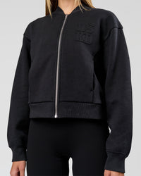 Woman wearing Bomber ZeroCrease Spacer Jacket - Black | Model:Taneisha | Size:XS | Thumbnail Index: 3