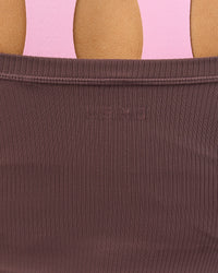 Woman wearing Bree Bardot Long Sleeve Top - Cocoa Powder | Model:Taneisha | Size:XS | Thumbnail Index: 7