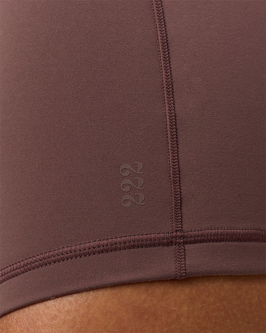 Woman wearing Bree Fusion High-Rise 6" Short Pockets - Cocoa Powder-Pink Rose | Model:Taneisha | Size:XS - view 10