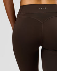 Woman wearing Deep V-Contour High-Rise Flared Capri - Ground Coffee | Model:Taneisha | Size:XS | Thumbnail Index: 10