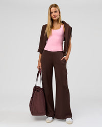 Woman wearing Elevate SoftTouch Wide Leg Pant - Hot Chocolate | Model:Taneisha | Size:XS | Thumbnail Index: 10