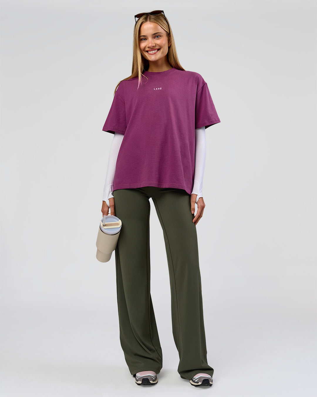 Woman wearing Elixir High-Rise Tall Pant - Pure Olive | Model:Taneisha | Size:XS - view 5