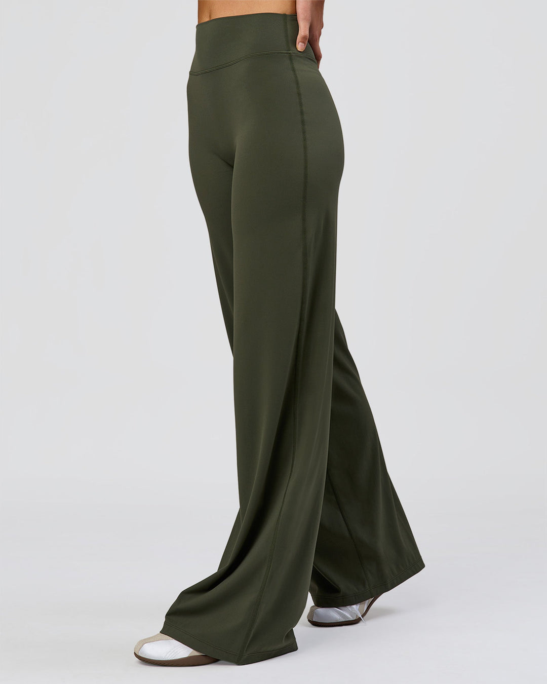 Woman wearing Elixir High-Rise Tall Pant - Pure Olive | Model:Taneisha | Size:XS - view 10