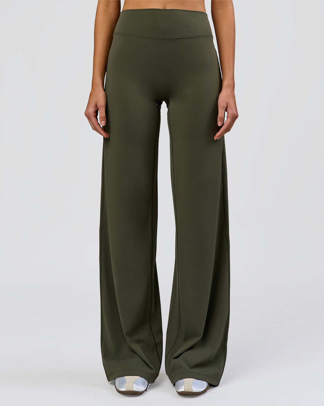 Woman wearing Elixir High-Rise Tall Pant - Pure Olive | Model:Taneisha | Size:XS - view 11