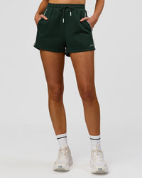 Woman wearing Fast Track Lounge Short - Midnight Green-White | Model:Taneisha | Size:XS | Thumbnail Index: 4