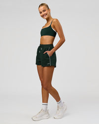 Woman wearing Fast Track Lounge Short - Midnight Green-White | Model:Taneisha | Size:XS | Thumbnail Index: 5