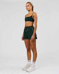 Woman wearing Fast Track Lounge Short - Midnight Green-White | Model:Taneisha | Size:XS | Thumbnail Index: 6