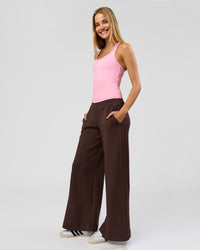 Woman wearing Flow Rib Scoop Neck Tank - Pink Rose | Model:Taneisha | Size:XS | Thumbnail Index: 7