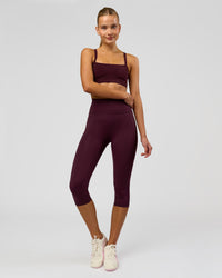 Woman wearing Fusion Ultra High-Rise 3/4 Legging Pockets - Cherry Lacquer | Model:Taneisha | Size:XS | Thumbnail Index: 6