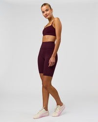 Woman wearing Fusion Ultra High-Rise 9" Short Pockets - Cherry Lacquer | Model:Taneisha | Size:XS | Thumbnail Index: 7