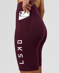 Woman wearing Rep Ultra High-Rise 9" Short Pockets - Cherry Lacquer-White | Model:Taneisha | Size:XS | Thumbnail Index: 5