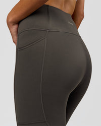 Woman wearing Rep Ultra High-Rise Full Length Legging Pockets - Onyx-white | Model:Taneisha | Size:XS | Thumbnail Index: 3