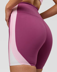 Woman wearing Revitalise Ultra High-Rise 6" Short - Boysenberry-Pink Rose | Model:Taneisha | Size:XS | Thumbnail Index: 2