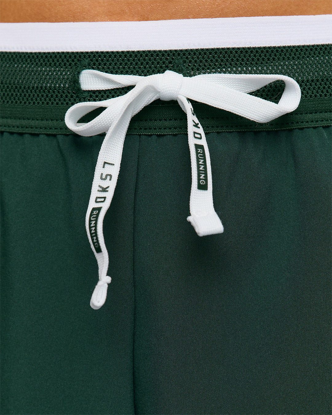 Woman wearing Trackline Accelerate 3" High-Rise Running Short - Midnight Green-White | Model:Taneisha | Size:XS - view 11