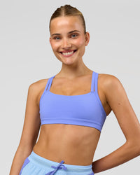 Woman wearing Velocity Sports Bra - Bluebell | Model:Taneisha | Size:XS | Thumbnail Index: 4