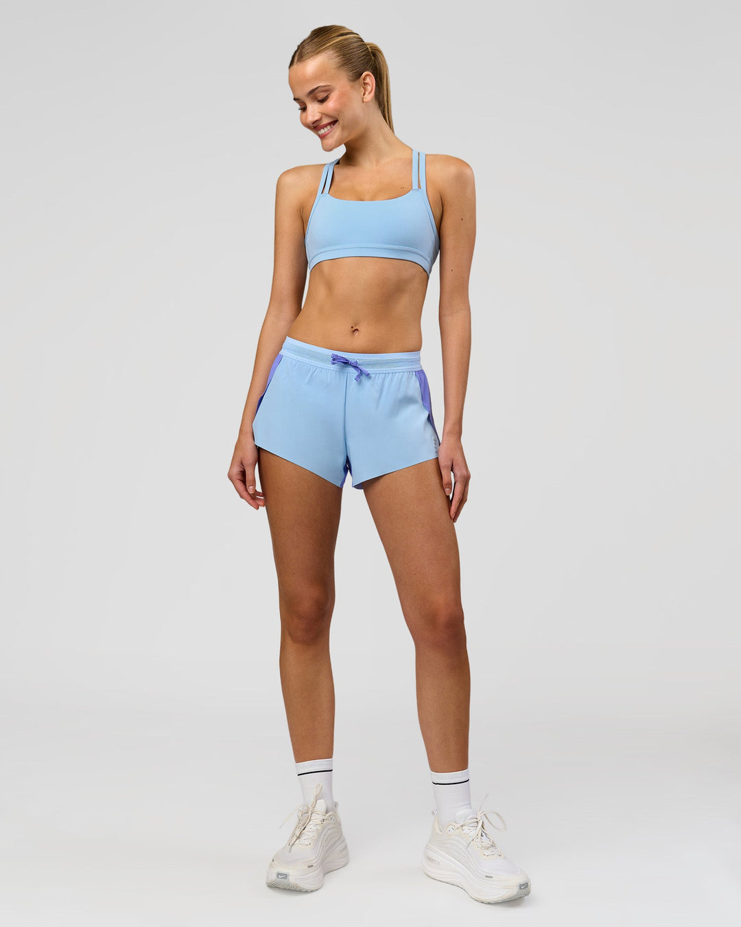 Woman wearing Velocity Sports Bra - Open Air | Model:Taneisha | Size:XS - view 6
