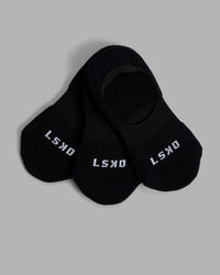 Performance No Show Socks 3 Pack - Black