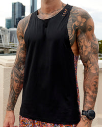 Race Day Tank Printed - Black-Energy Orange