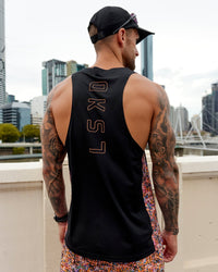 Race Day Tank Printed - Black-Energy Orange