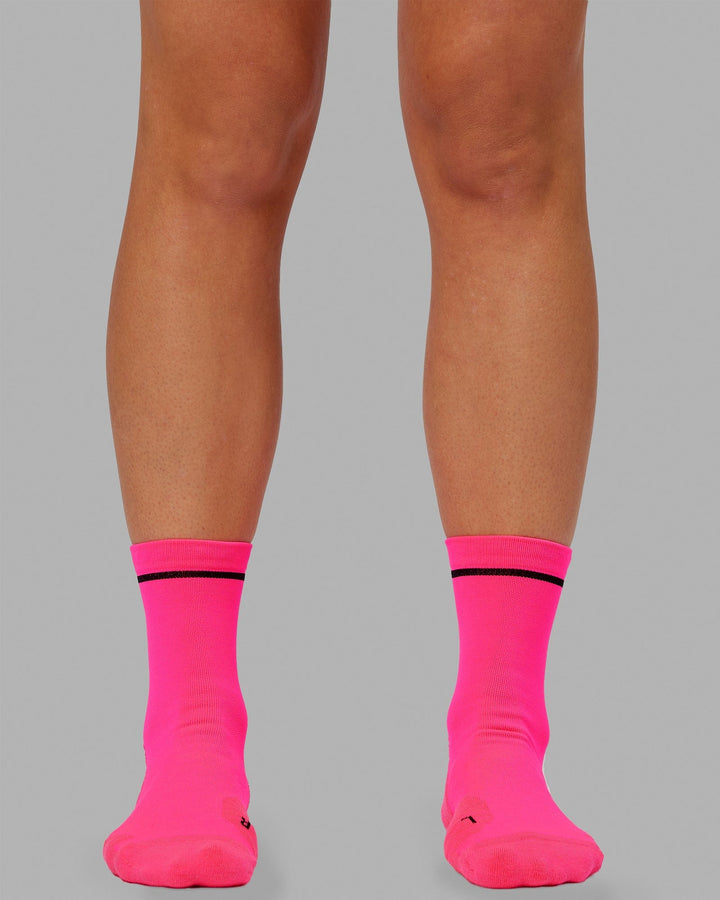 Fast Performance Quarter Socks - Neon Pink-Black
