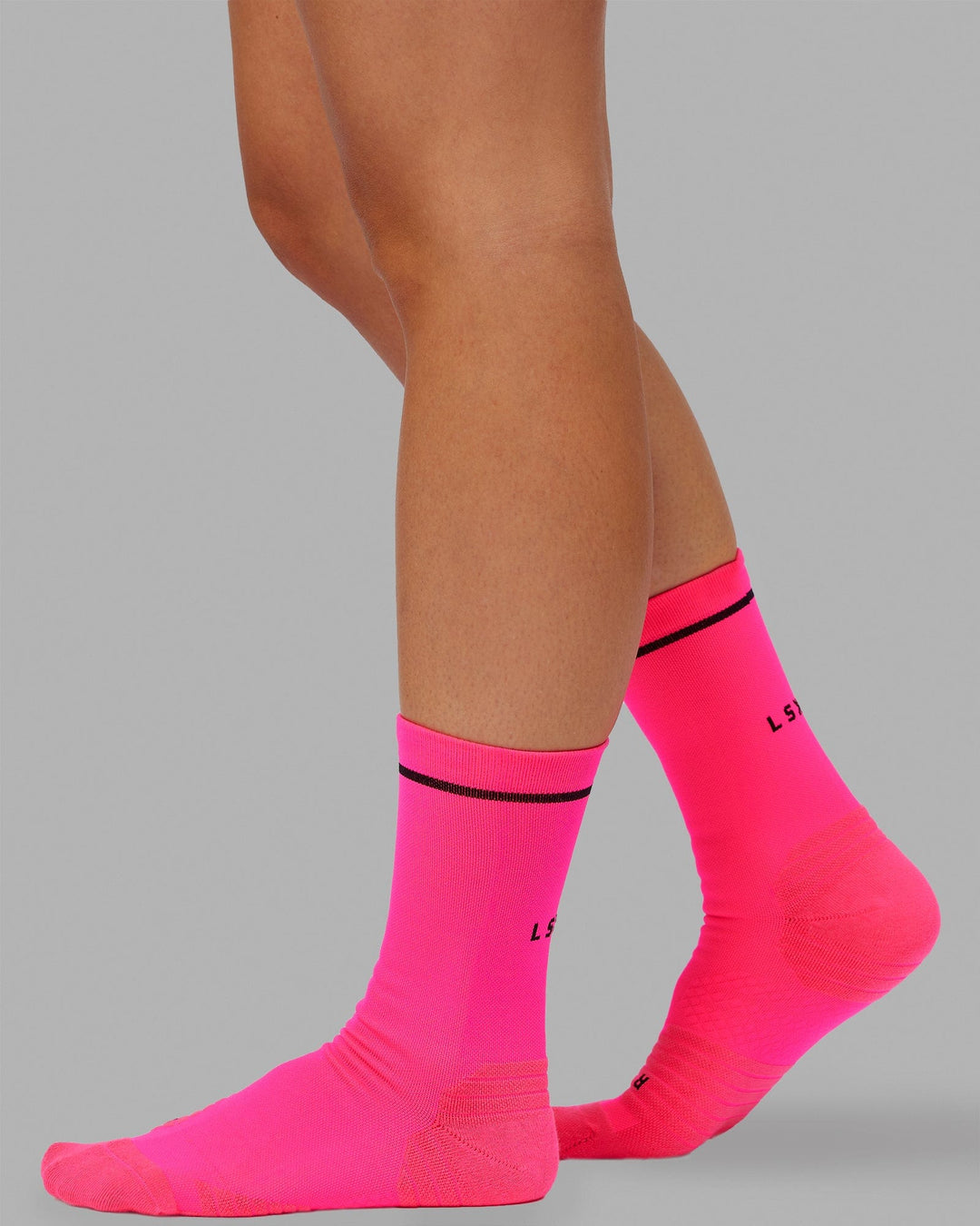 Fast Performance Crew Socks - Neon Pink-Black