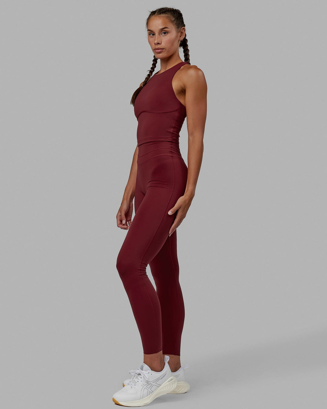 Enhance Shelf Bra Tank - Cranberry