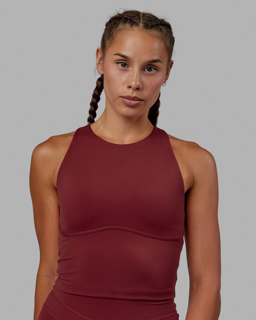 Enhance Shelf Bra Tank - Cranberry