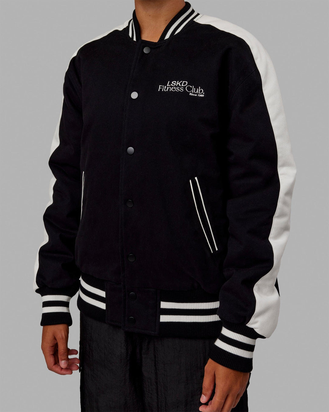 Unisex Fitness Club Bomber Jacket - Black-Off White