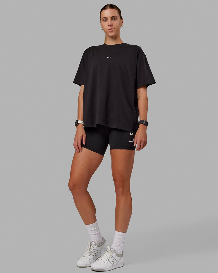 Go-To FLXCotton Oversized Tee - Black-White
