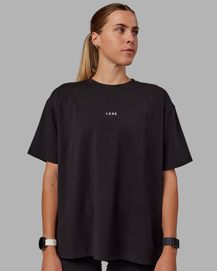 Go-To FLXCotton Oversized Tee - Black-White
