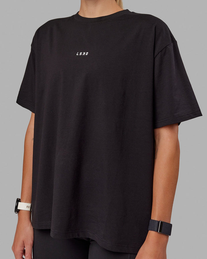 Go-To FLXCotton Oversized Tee - Black-White
