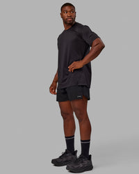 Pace 5" Lined Running Short - Black-Reflective