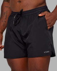 Pace 5" Lined Running Short - Black-Reflective