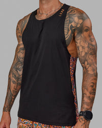 Race Day Tank Printed - Black-Energy Orange