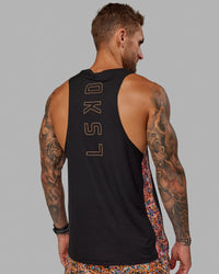 Race Day Tank Printed - Black-Energy Orange