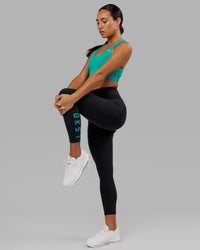 Rep 7/8 Length Tight - Black-Hyper Teal