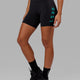 Rep Mid-Length Shorts - Black-Hyper Teal