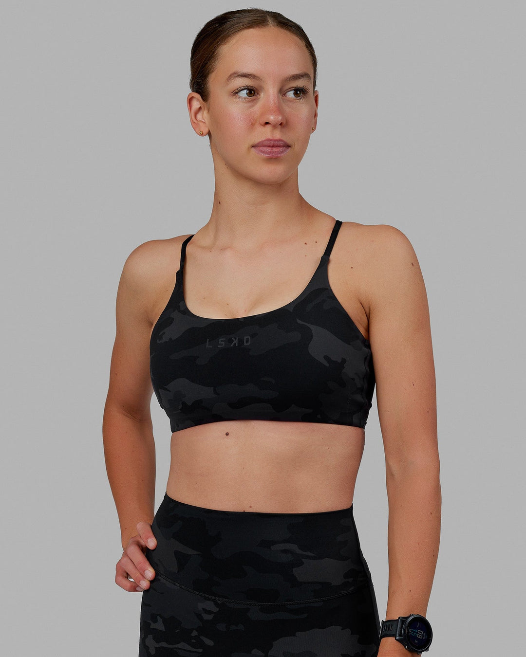 Twist Sports Bra - Black Camo