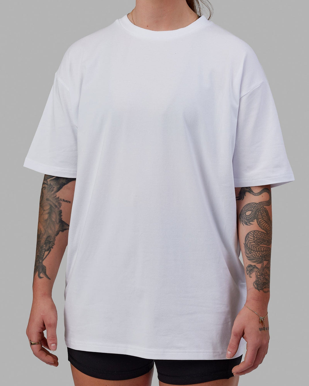 Unisex Love The Run FLXCotton Tee Oversize - White-Black