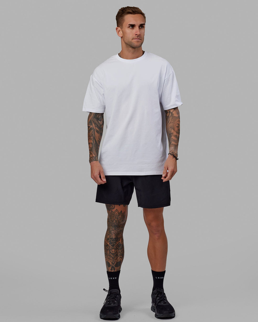 Unisex Love The Run FLXCotton Tee Oversize - White-Black