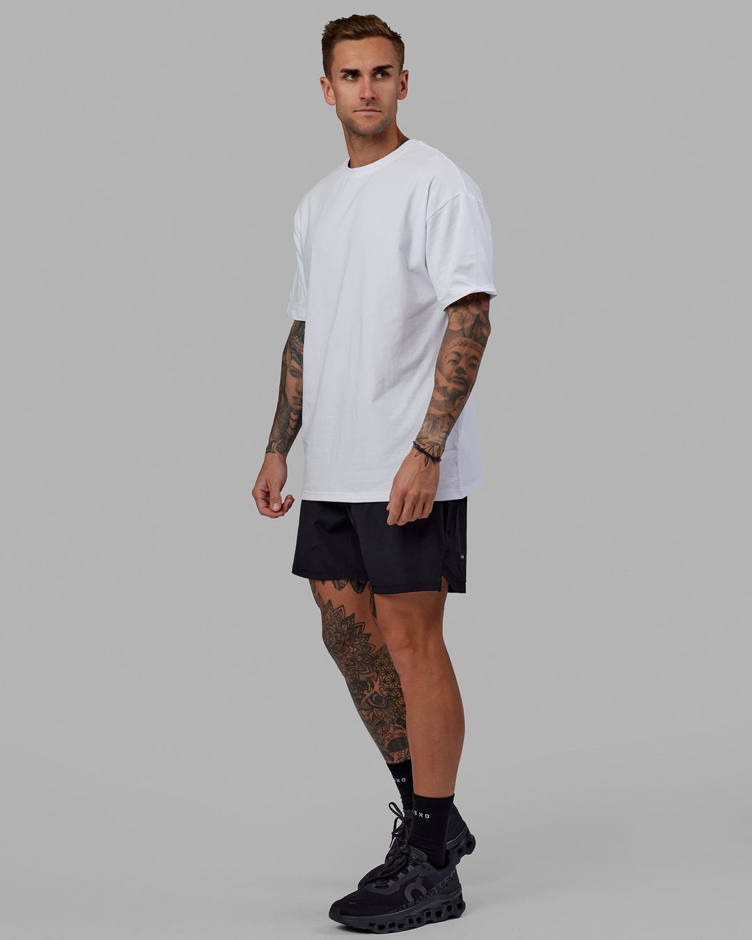 Unisex Love The Run FLXCotton Tee Oversize - White-Black