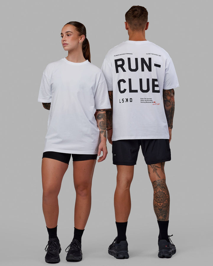 Unisex Love The Run FLXCotton Tee Oversize - White-Black
