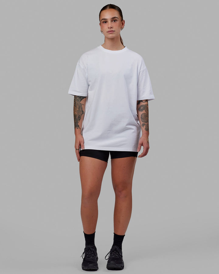 Unisex Love The Run FLXCotton Tee Oversize - White-Black
