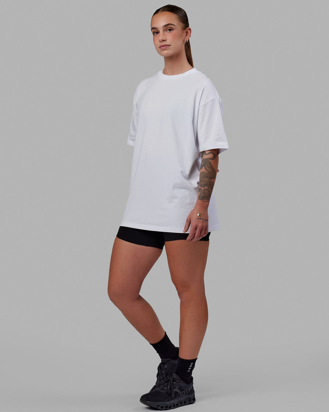 Unisex Love The Run FLXCotton Tee Oversize - White-Black