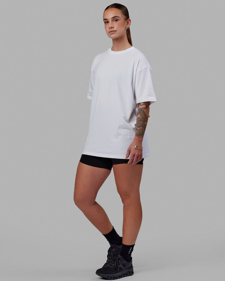 Unisex Love The Run FLXCotton Tee Oversize - White-Black
